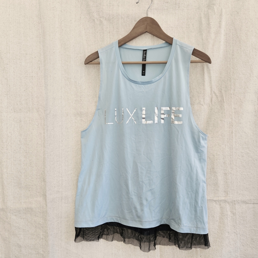 LUKKA Lux Evo Muscle  Blue Tank Top with Black Trim Medium